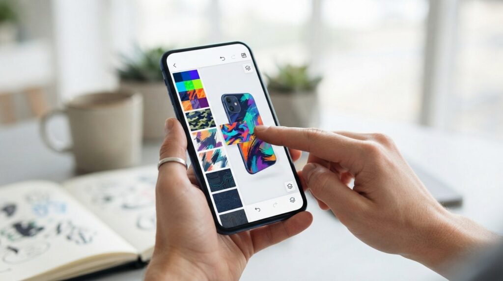 Close-up of hands holding a smartphone showing an intuitive